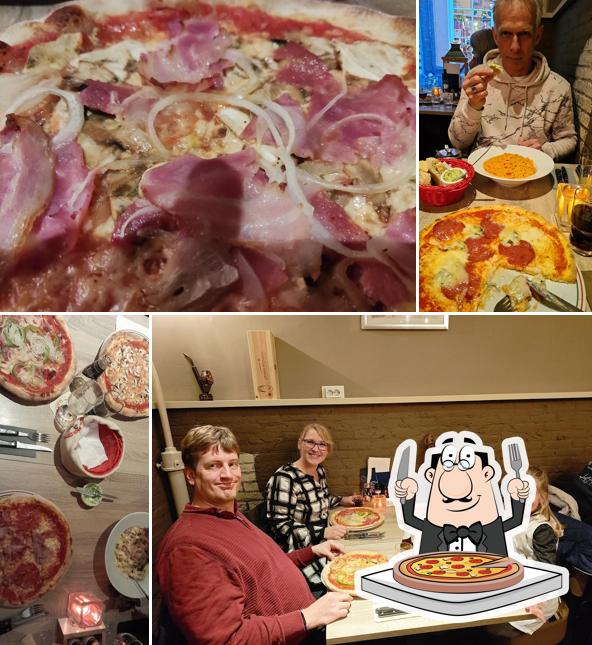 Bar en interieur La Sardegna met terracotta muur