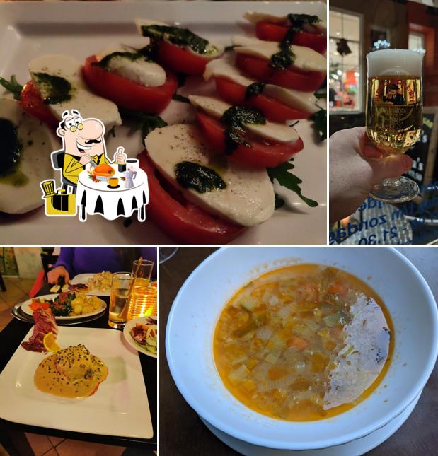 Caprese salade, bier en antipasti